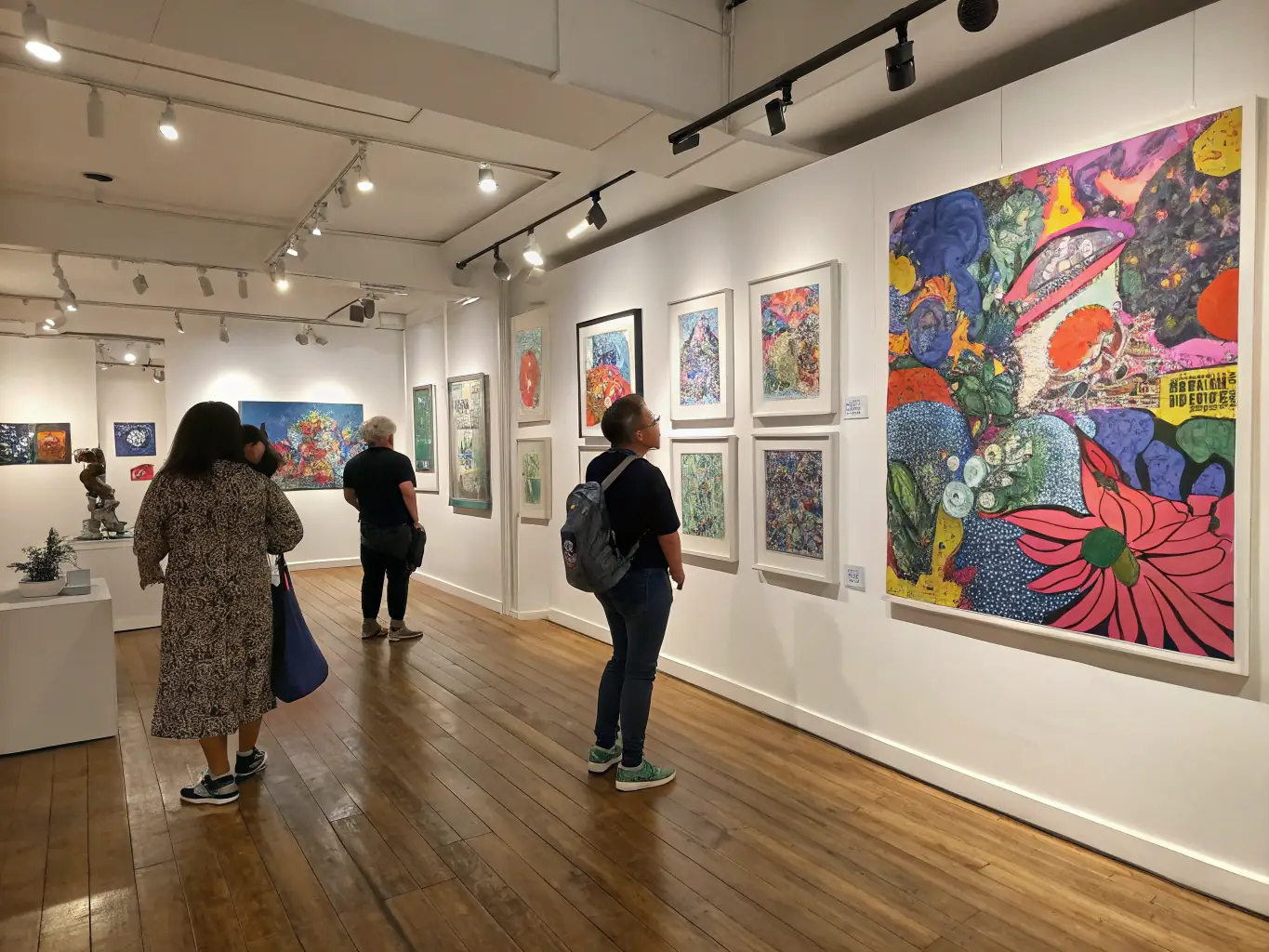 A captivating image of a photography exhibition showcasing nature-themed artwork, highlighting SILVA's role in promoting environmental awareness through artistic expression.